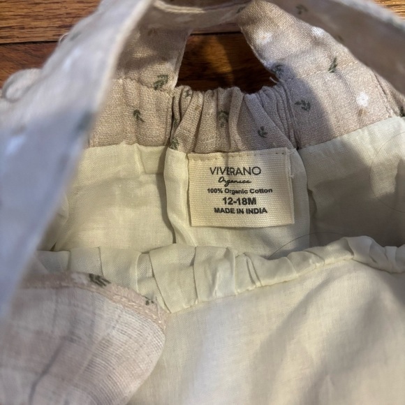 NWOT Viverano Organic Floral Ruffle Cross Back Flare Baby Dress+Bloomer, 12-18m - Picture 5 of 6